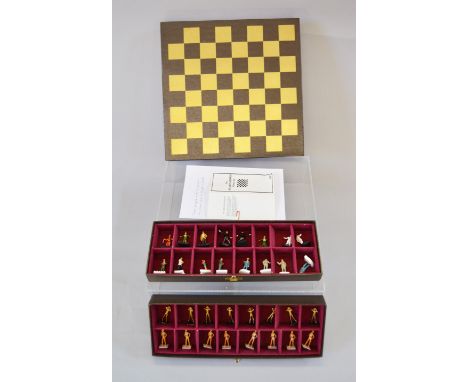 James Bond 007.  A James Bond Chess Set and Board by Little Lead Soldiers. The  board incorporates two drawers each having in
