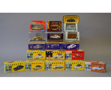 A group of boxed diecast models, mostly in 1:43 scale, by Corgi, Oxford, Atlas Editions and this lot also includes a number o