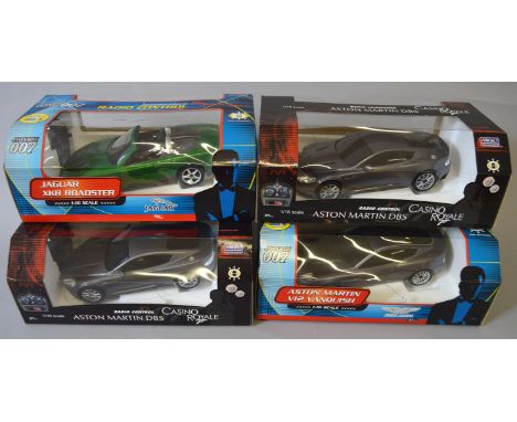 James Bond 007. Four boxed Nikko 'James Bond' radio control cars in 1:16 scale, including two 'Casino Royale' Aston Martin DB