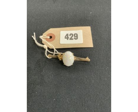GOLD LAPEL BROOCH SET WITH OPAL GOLD LAPEL BROOCH LET EOTH OPAL 7.3G