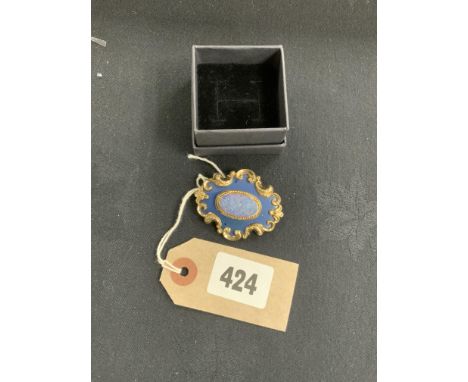 BLUE &amp; ENAMEL GOLD BROOCH SET WITH OPAL BLUE &amp; ENAMEL GOLD BROOCH SET WITH FIRE OPAL DATED 1865 -&nbsp;
