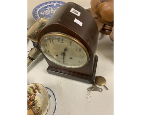 EDWARDIAN MAHOGANY MANTLE CLOCK