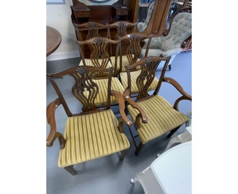 6 CHIPPENDALE STYLE DINING CHAIRS SET OF 6 CHIPPENDALE STYLE MAHOGANY DINING CHAIRS