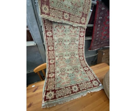 RED &amp; PALE BLUE RUNNER 12'9" X 2'6"