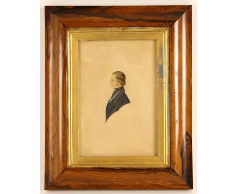 English school (late 19th century),A half length profile portrait of a gentleman facing dexter,Watercolour and pencil on pape