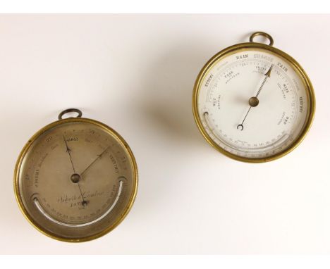 A brass cased barometer by Negretti &amp; Zambra, mid 19th century, the silvered dial centred with the makers name and  seria