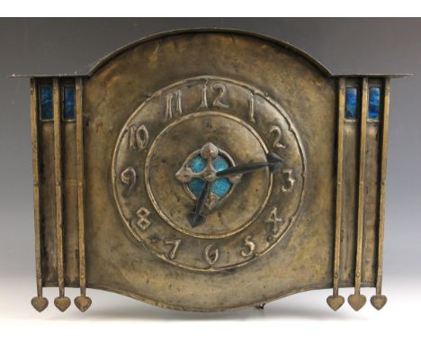 George Walton (Attributed to) for Goodyers London, a wall clock, circa 1900, the circular dial, 24cm, repousse decorated with