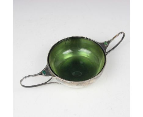 A Guild of Handicraft Edwardian silver porringer, London 1906, possibly by Charles Robert Ashbee, the Arts and Crafts designe