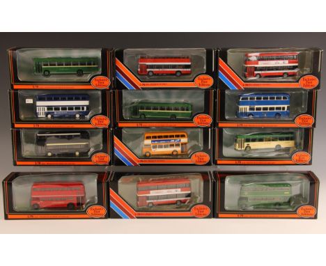 Sixty nine Gilbow Exclusive First Editions 1:76 scale die-cast model buses and coaches, to include an Alexander Y-Type Leylan