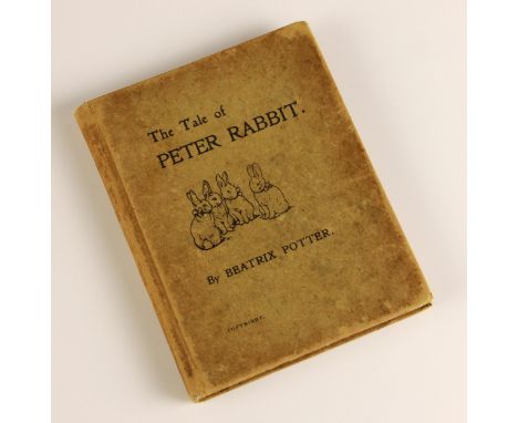 Potter (Beatrix), THE TALE OF PETER RABBIT, first edition, second printing, illustrated brown card boards, ink inscription to