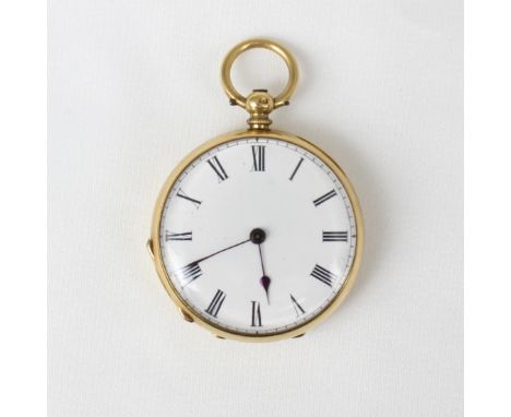 A late 19th century yellow metal ladies pocket watch, stamped to interior 'Klaftenberger (Aubert & Klaftenberger )157 Regent 