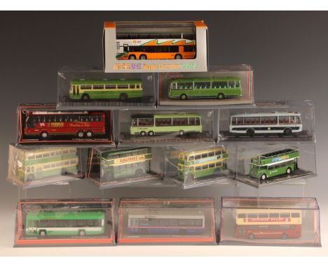 Nine Corgi 1/76 scale die-cast model buses, to include a limited edition Leyland Lynx Mk I, a Leyland PD3 'Queen Mary', and a