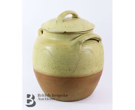 Ray Finch for Winchcombe Pottery, a significant dough jar and cover, oatmeal glaze, approx 45cms h.&nbsp;