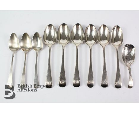 Set of six Victorian teaspoons, London hallmark, dated 1895, mm James Wakely &amp; Frank Wheeler, approx 158 gms; Georgian si