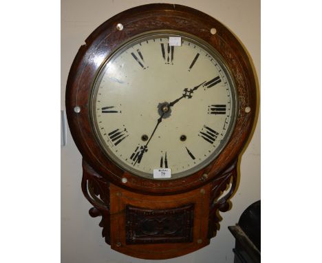 An American drop dial wall clock with painted dial