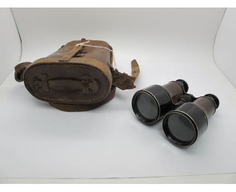 A Pair of WWI Era Binoculars by Dolland of London, stamped with War Department arrow and 5 - 4 M10009, in original leather ca