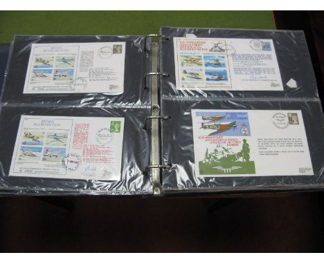 An Album Containing Flown RAF and Military First Day Covers, some limited edition 1970's-80's, including The RAF Expedition t