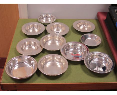 A Quantity of Metal Dishes, sometimes Walker and Hall, sometimes with 1960's War Department arrow.