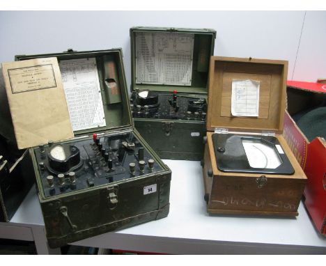 Two Mid XX Century British Army Test Sets, #EE-65-E Signal Corps IF-93 including war department Technical Manual dated Februa