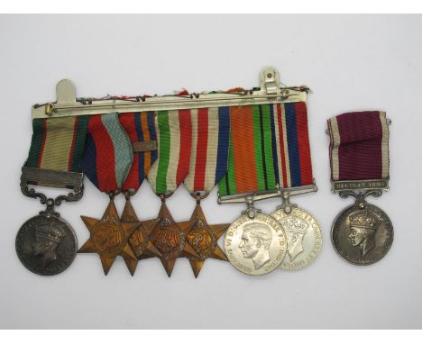 WWII Group of Seven Medals, consisting of India General Service Medal with clasp "North West Frontier 1937-39, 39/45 Star, Bu