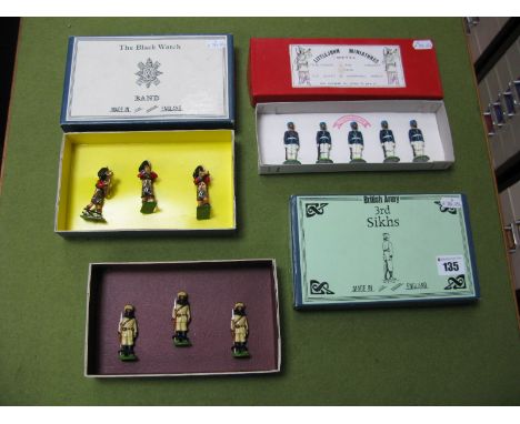 Three Sets of White Metal Model Figures, by Little John Miniatures, a Leeds manufacturer including British Army 3rd Sikhs, Th