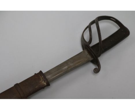 A 19th century British cavalry sabre with scabbard