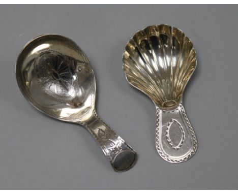 Two George III silver caddy spoons including one by Josiah Snatt, London, 1803.