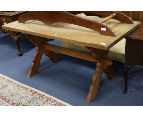 A light oak refectory table W.160cm