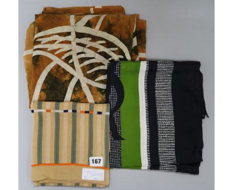 An Yves St Laurent silk scar, a Dior scarf and a 1930's silk Batik stole