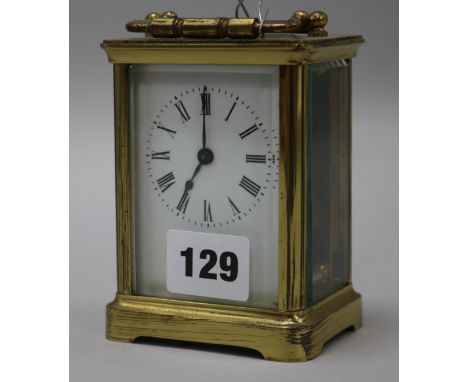 A brass carriage clock