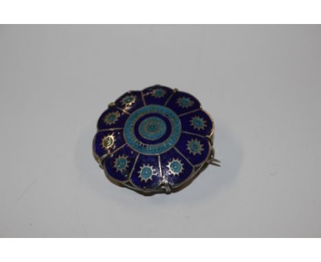 An antique enamel silver brooch, approx. total weight 15gms
