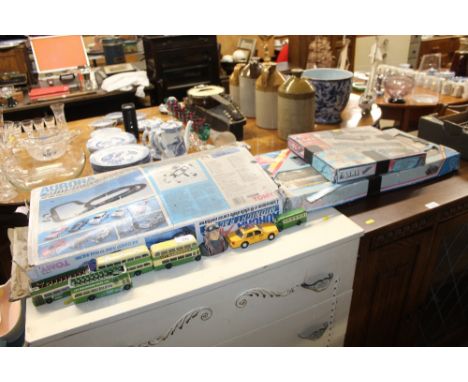 A quantity of vintage Scalextric; a Zima model train set; die-cast vehicles etc. 