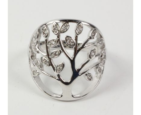 Tree of life dress ring stamped 925   Condition Report   Click here for further images, condition, auction times & delivery c