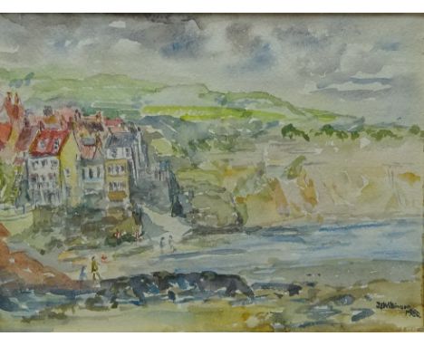 Robin Hood's Bay, watercolour signed and dated J E Wilkinson 1980, 18cm x 23cm   Condition Report   Click here for further im