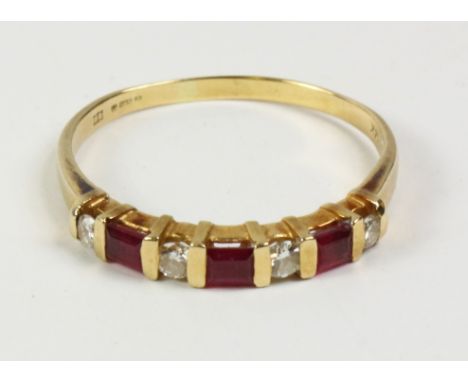 Ruby and diamond set ring hallmarked 14ct   Condition Report   Click here for further images, condition, auction times & deli