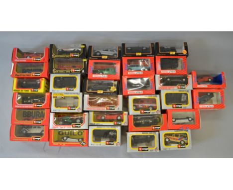 32 x Diecast model cars, scales 1/25 and 1/24, including Bburago, Maisto and Tonka/Polistill, all appear good condition howev