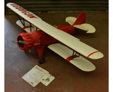 Waco-YMF radio controlled Bi-plane, well built fitted with Saito FA-150 engine, servos etc. Wingspan 72" Fuselage 54" with dr