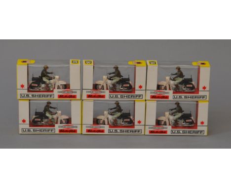 Britains Ltd  Harley Davidson Motorcycle 9692 US Sheriff,  Trade pack of six boxed models. contained within a cardboard sleev