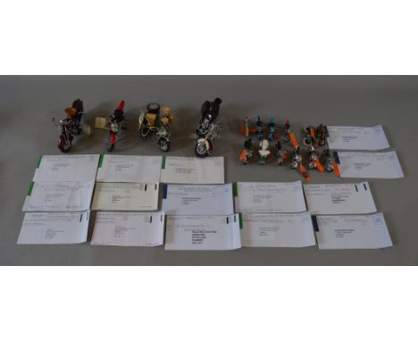 15 x Franklin Mint motorcycle models. Various scales including miniature collection models. All unboxed overall G Mostly with