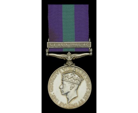 General Service 1918-62, 1 clasp, S.E. Asia 1945-46 (Lt. E. Crosse, Madras. R.) nearly extremely fine £80-£100