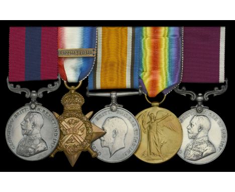 A Great War 1915 ‘Battle of Festubert’ D.C.M. group of five awarded to Bandsman, later Sergeant, W. Black, 2nd Battalion, Roy