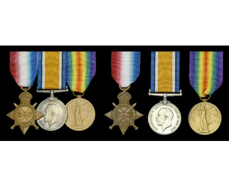 Three: Stoker Petty Officer E. A. Fiddament, Royal Navy 1914-15 Star (K.7177, E. A. Fiddament, Act. L. Sto., R.N.); British W