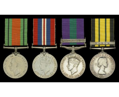 Four: Inspector J. G. Phillips, Palestine Police and Kenya Police Reserve, later Inland Revenue  Defence and War Medals 1939-