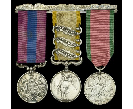 A Crimean War ‘Heavy Brigade’ D.C.M. group of three awarded to Sergeant J. Gilligan, 4th (Royal Irish) Dragoon Guards  Distin