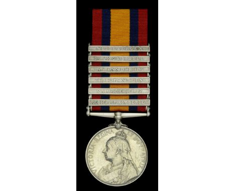Queen’s South Africa 1899-1902, 6 clasps, Relief of Kimberley, Paardeberg, Driefontein, Johannesburg, Diamond Hill, Witteberg