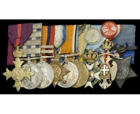 A Great War ‘Salonika Operations’ O.B.E. group of nine awarded to Lieutenant-Colonel D. V. Pirie, Reserve of Officers, attach