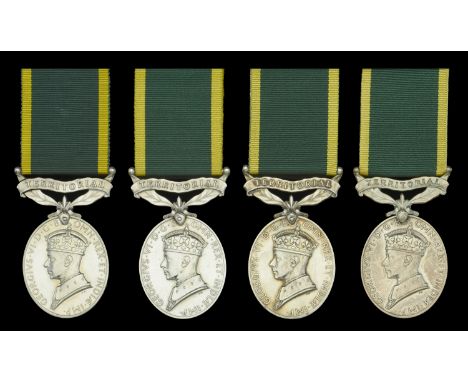 Efficiency Medal, G.VI.R., 1st issue, Territorial (4) (7600623. Cpl. K. C. Robinson. R.E.M.E.; 4104796 Crmn. N. Merrick. R.E.