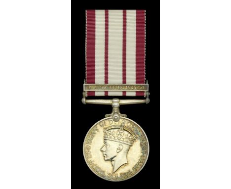 Naval General Service 1915-62, 1 clasp, Minesweeping 1945-51 (S. Lt. R. W. Major. R.I.N.V.R.) nearly extremely fine and  rare