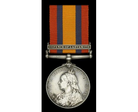 The Queen’s South Africa Medal awarded to Private A. Mitton, 1st Battalion, Manchester Regiment, who was killed in action at 