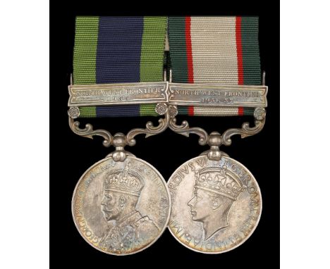 Pair: Sepoy Mansha Singh, Hampshire Regiment  India General Service 1908-35, 1 clasp, North West Frontier 1935 (8648 Sepoy Ma